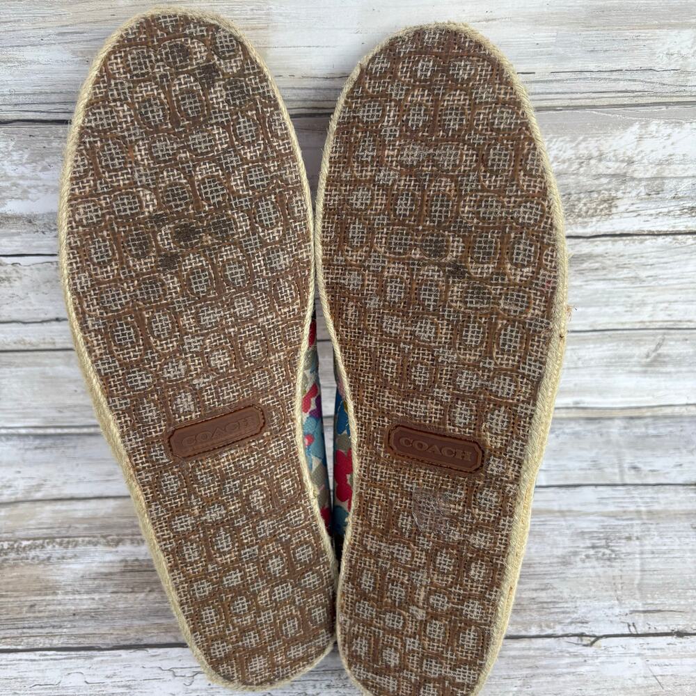 Coach Margret Espadrille Slip On Flats Sz 9.5B Floral Print Canvas Coastal Boho - Picture 8 of 11